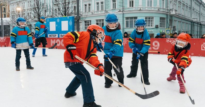 Winter Sport - Photo of Kids Playing Hockey