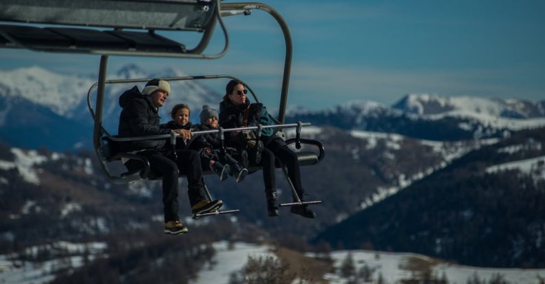 Winter Sport - Family on a Ski Lift
