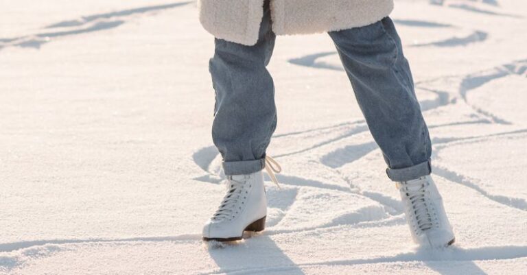 Ice Skating - Person Wearing a White Ice Skating Shoes
