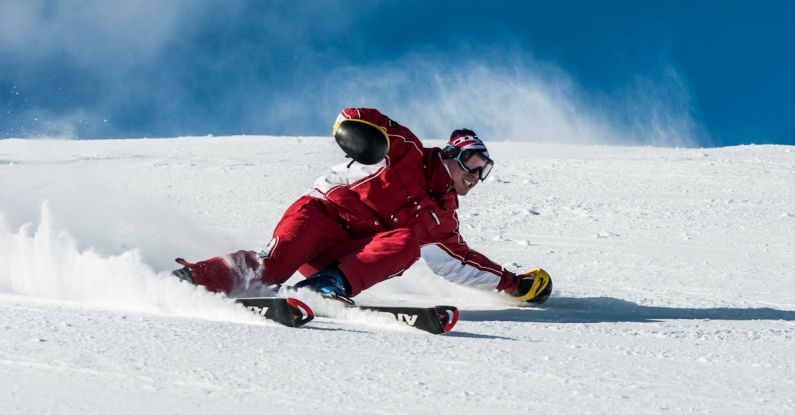 Ski - Man on Ski Board on Snow Field